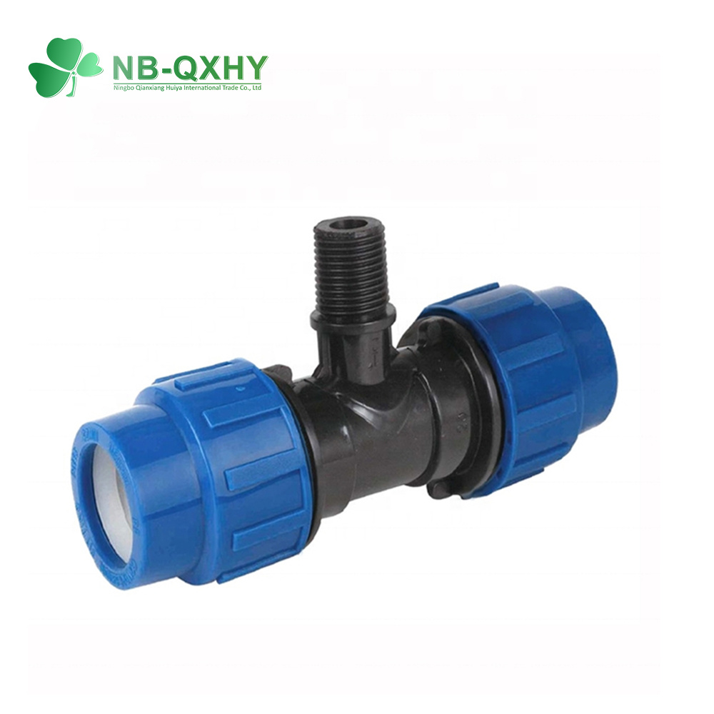 Agricultural-Irrigation-Pipe-Systems-PP-Compression-Fitting-Male-Tee